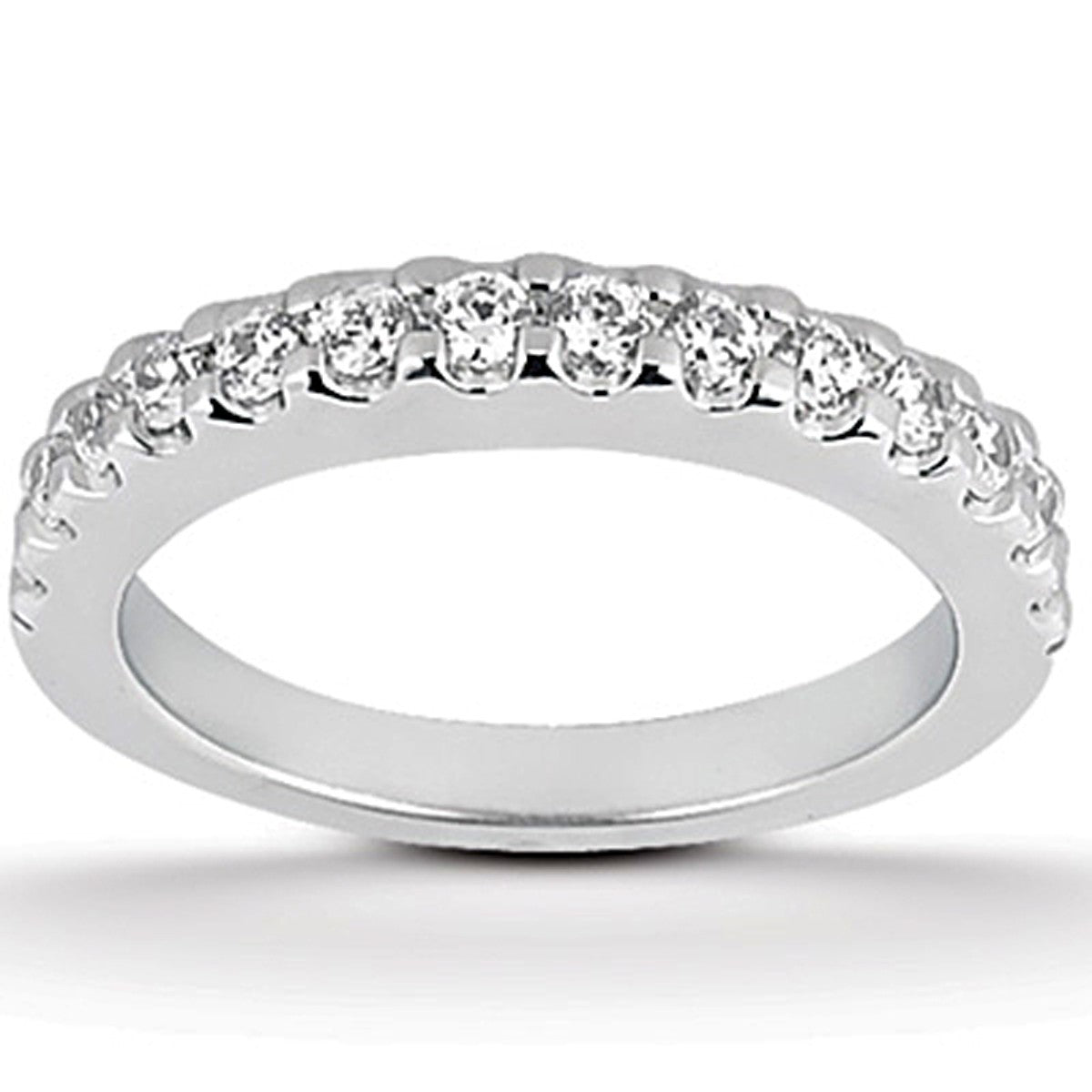 Scalloped Diamond Wedding Band in 14K White Gold | 0.70 Ct