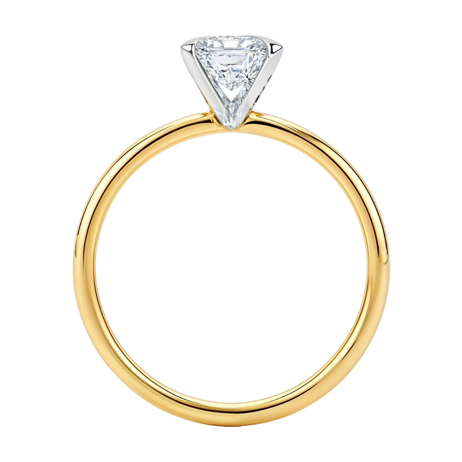2 Carat Emerald Lab Grown Diamond Solitaire Ring in 14K Yellow Gold