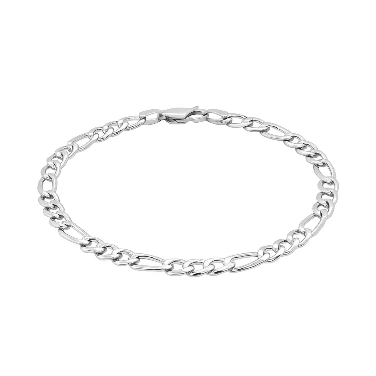 14K Gold Solid Figaro Chain Bracelet - 6.00 mm