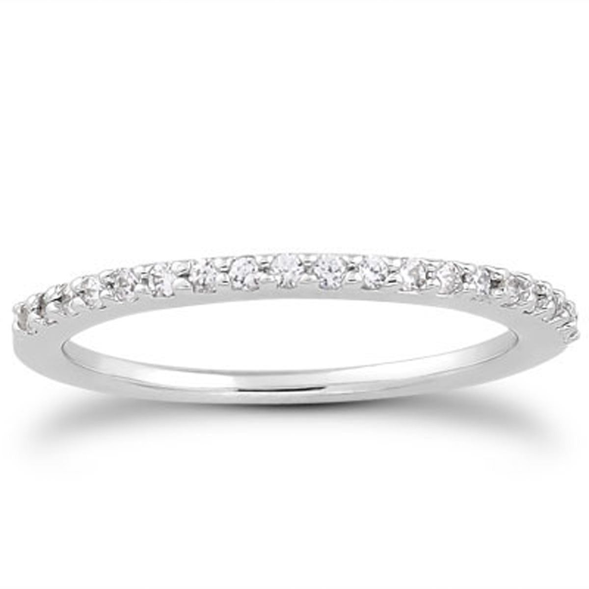 Micro Prong Diamond Wedding Band in 14K White Gold