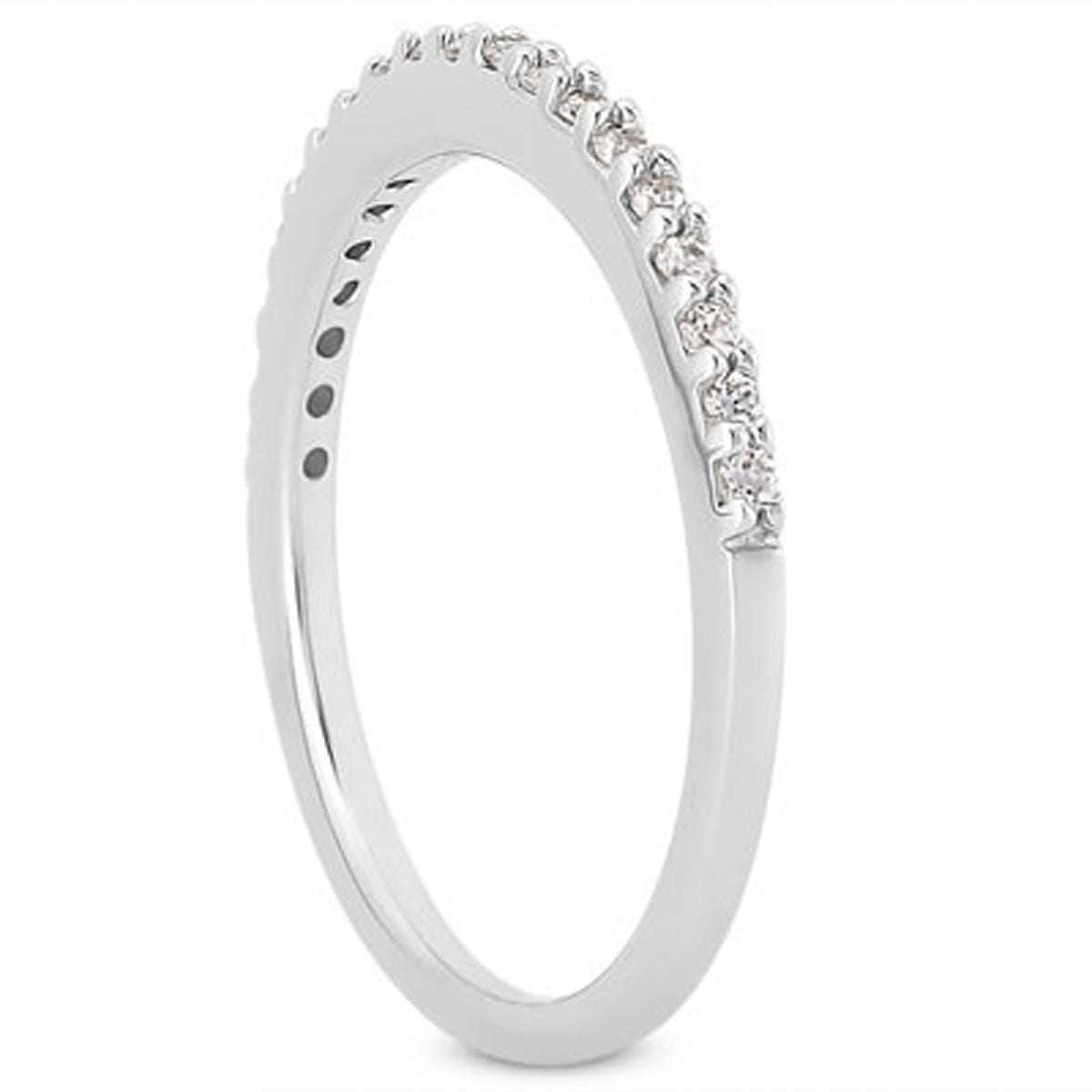 Micro Prong Diamond Wedding Band in 14K White Gold