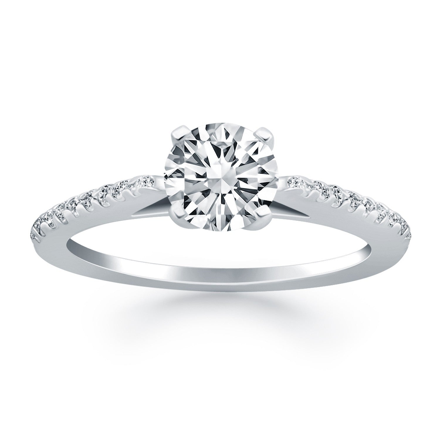 Cathedral Diamond Engagement Ring in 14K White Gold | 0.68 cttw