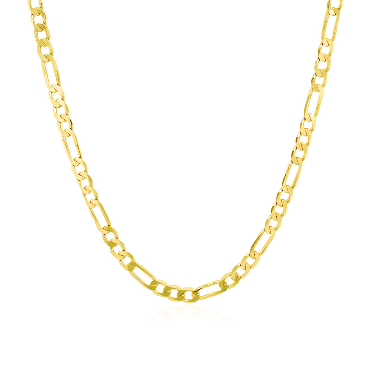 Solid Figaro Chain Necklace in 14K Gold | 3.00mm