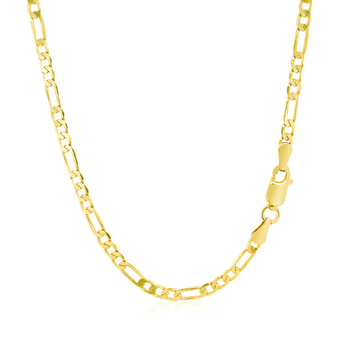 Solid Figaro Chain Necklace in 14K Gold | 3.00mm