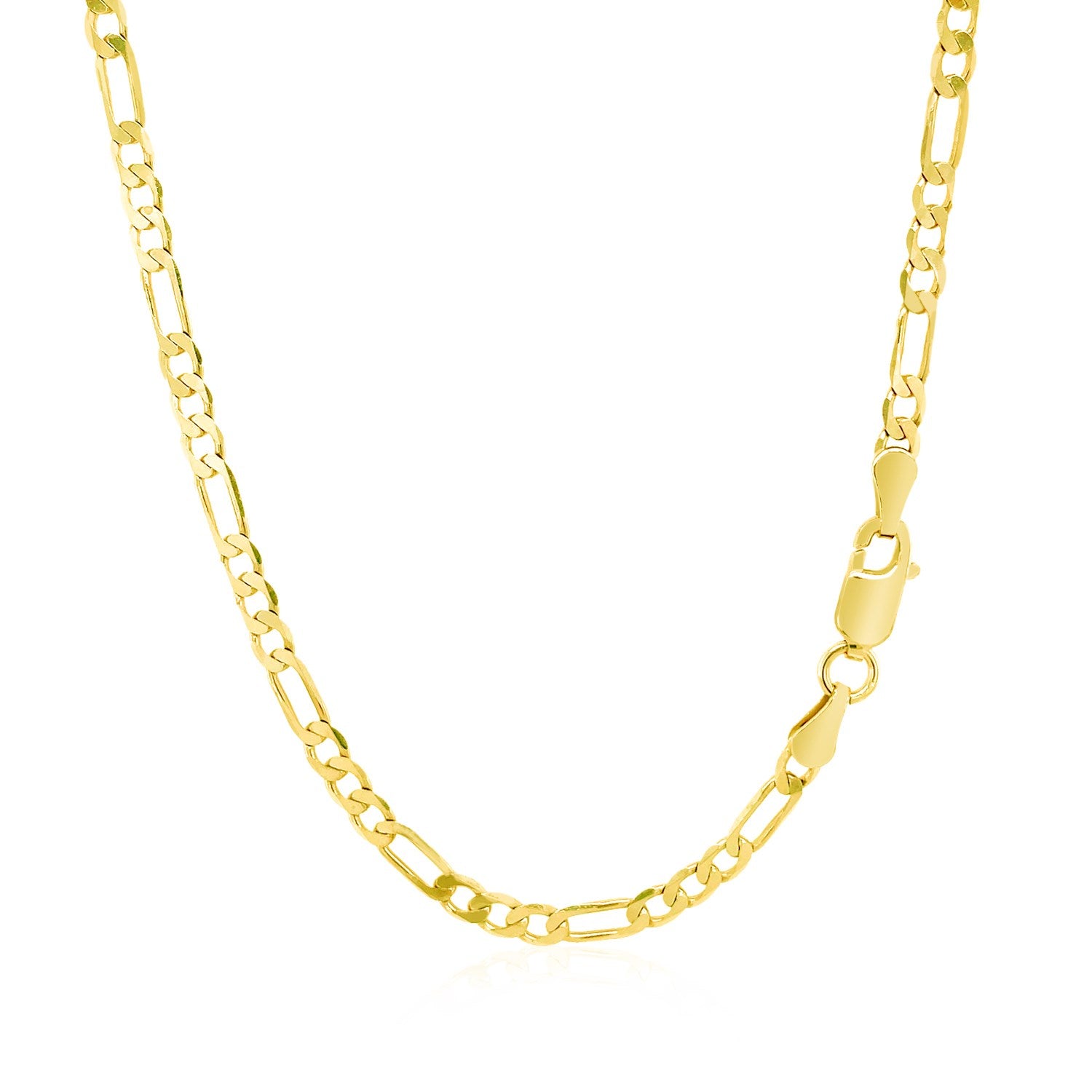 Solid Figaro Chain Necklace in 14K Gold | 3.00mm