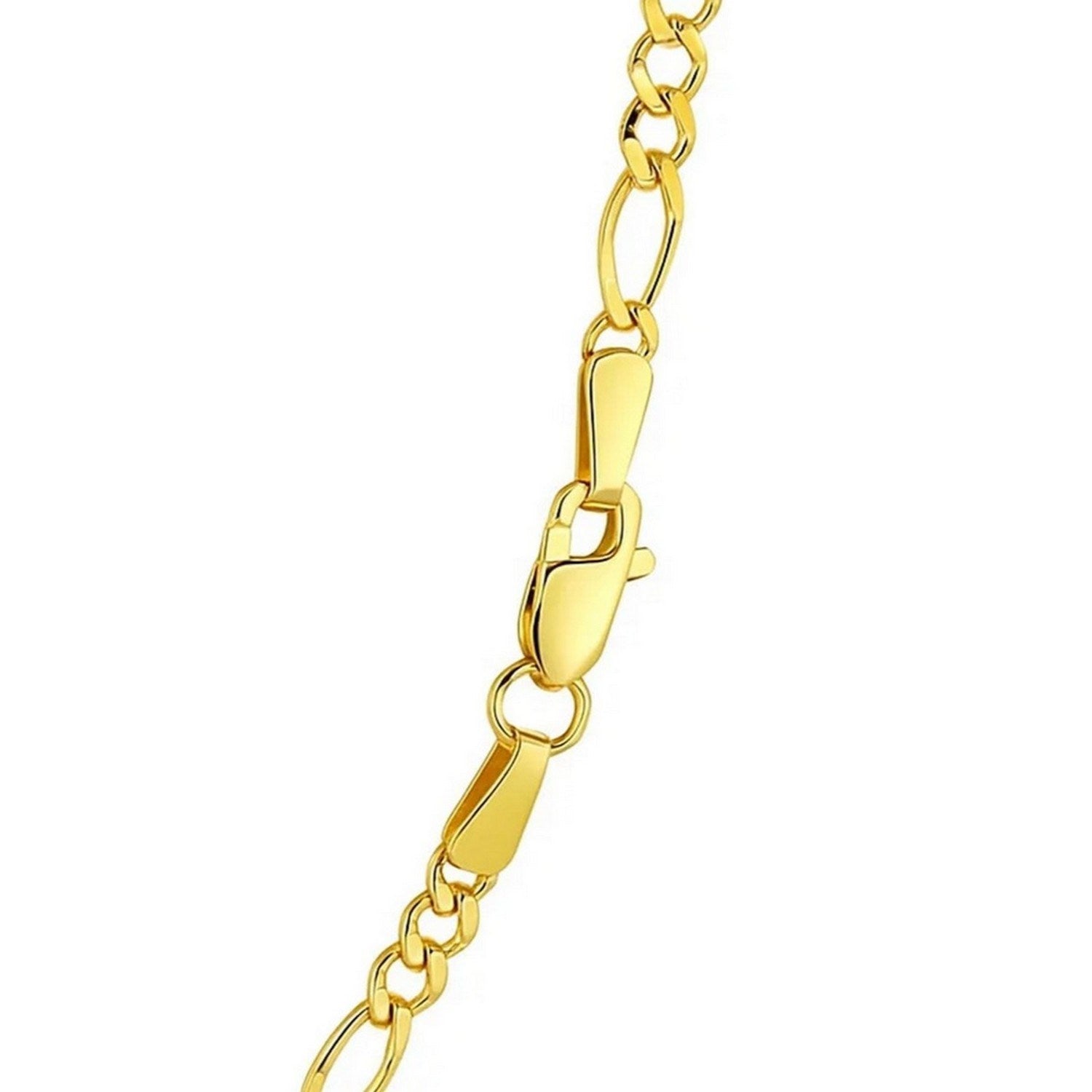 Solid Figaro Chain Necklace in 14K Gold | 3.00mm