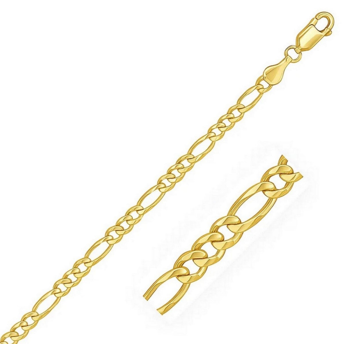 Solid Figaro Chain Necklace in 14K Gold | 6.00mm