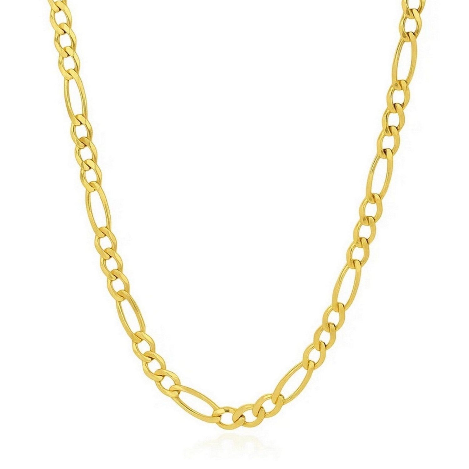 Solid Figaro Chain Necklace in 14K Gold | 6.00mm