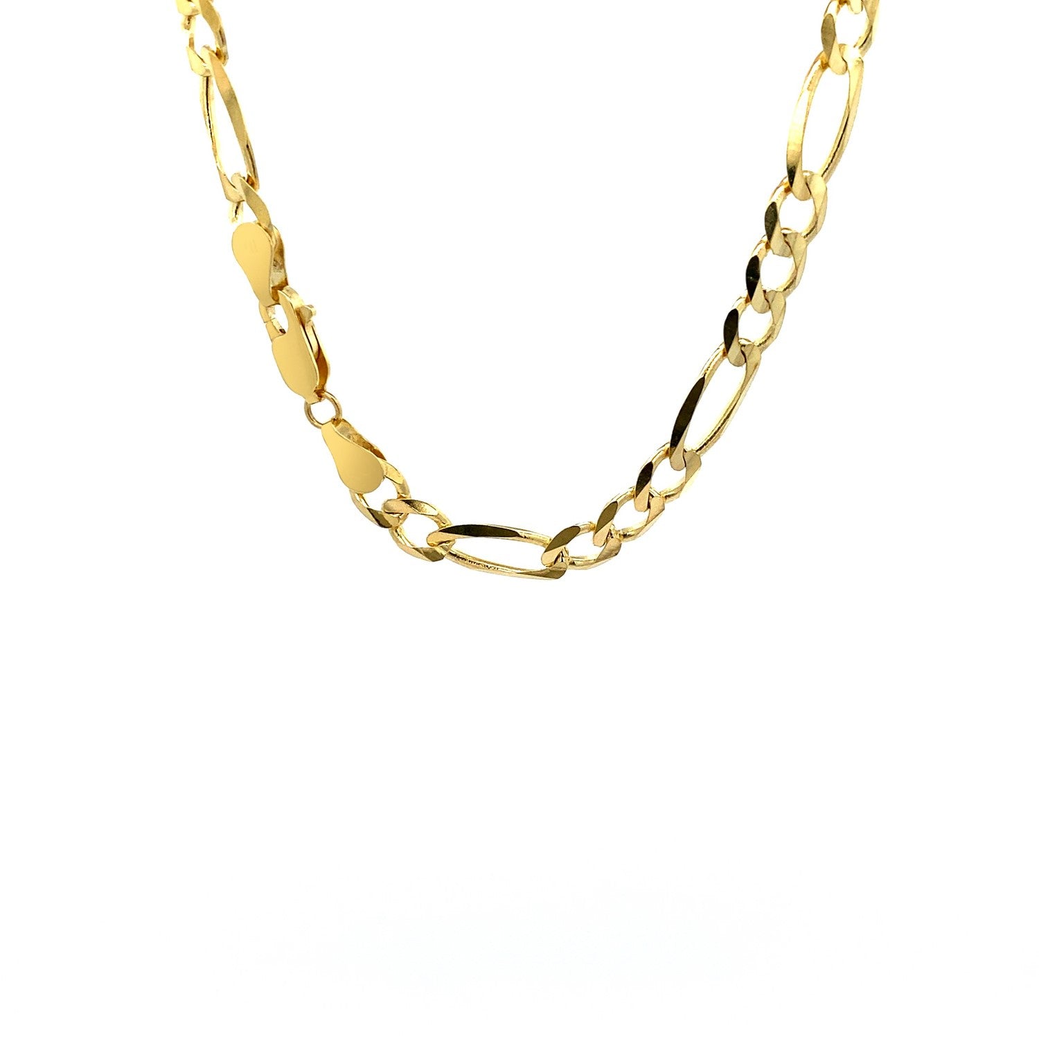 Solid Figaro Chain Necklace in 14K Gold | 6.00mm