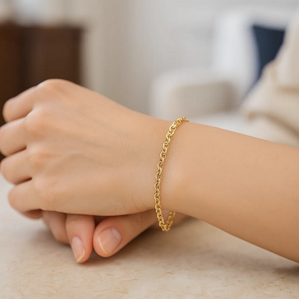 Dainty Rolo Chain Bracelet in 14K Gold | 2.50mm