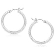Diamond-Cut Hoop Earrings in 14K White Gold | 25mm x 3mm