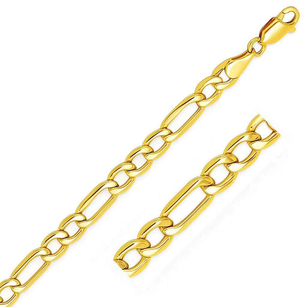 Figaro chain necklace in 14K yellow gold, 6.60mm
