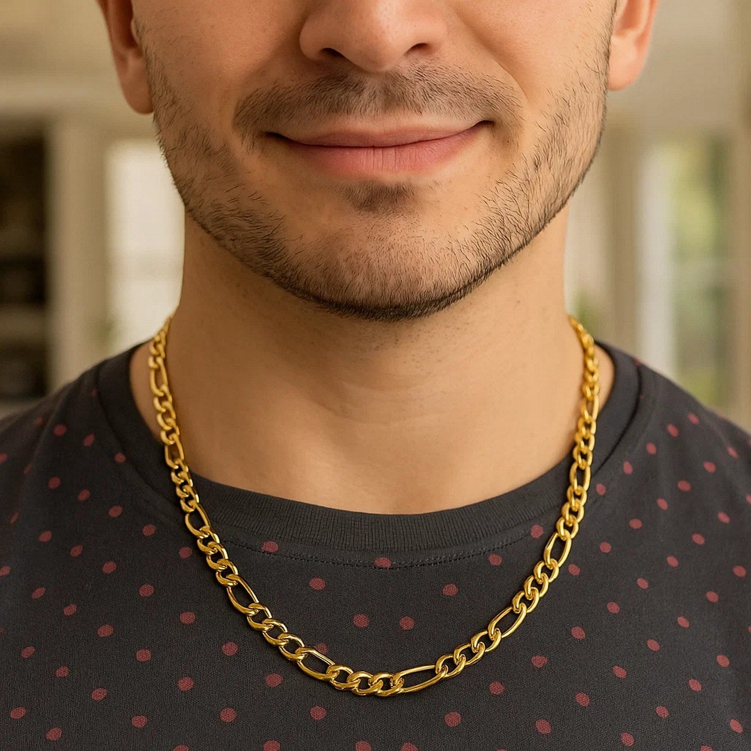 Figaro Chain Necklace in 14K Yellow Gold | 6.60mm