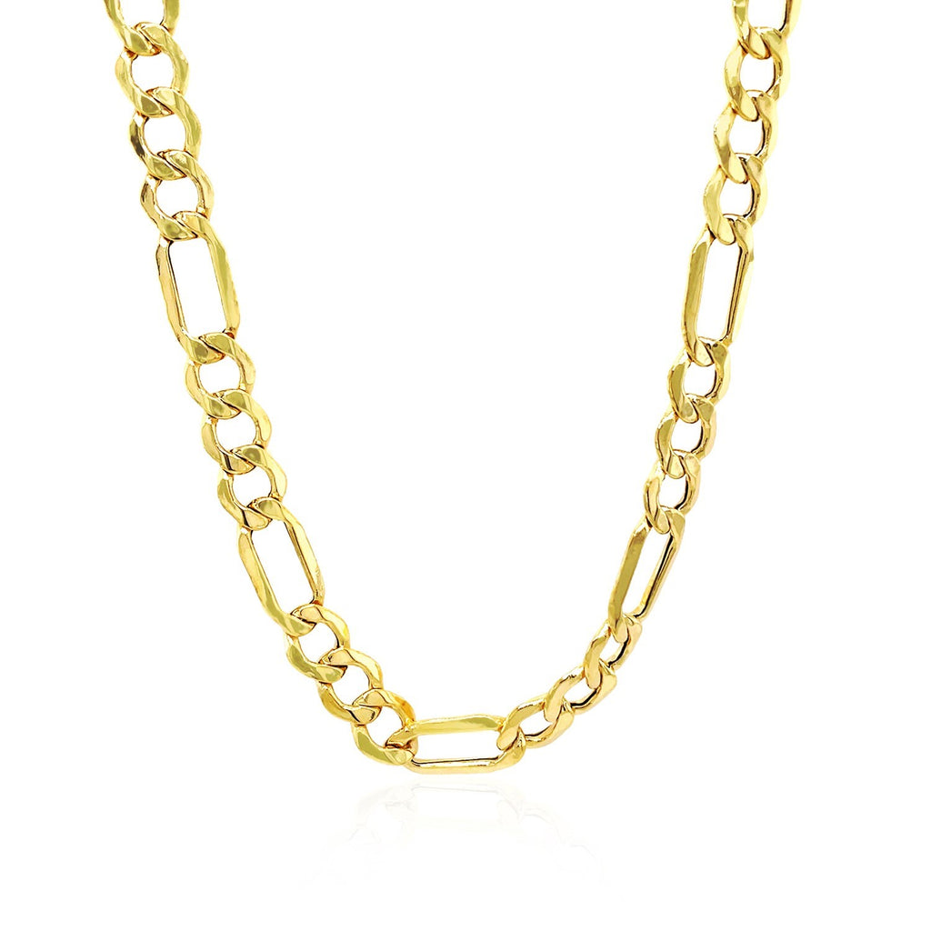 Figaro chain necklace in 14K yellow gold, 6.60mm