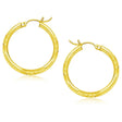 Diamond-Cut Hoop Earrings in 14K Yellow Gold | 25mm x 3mm
