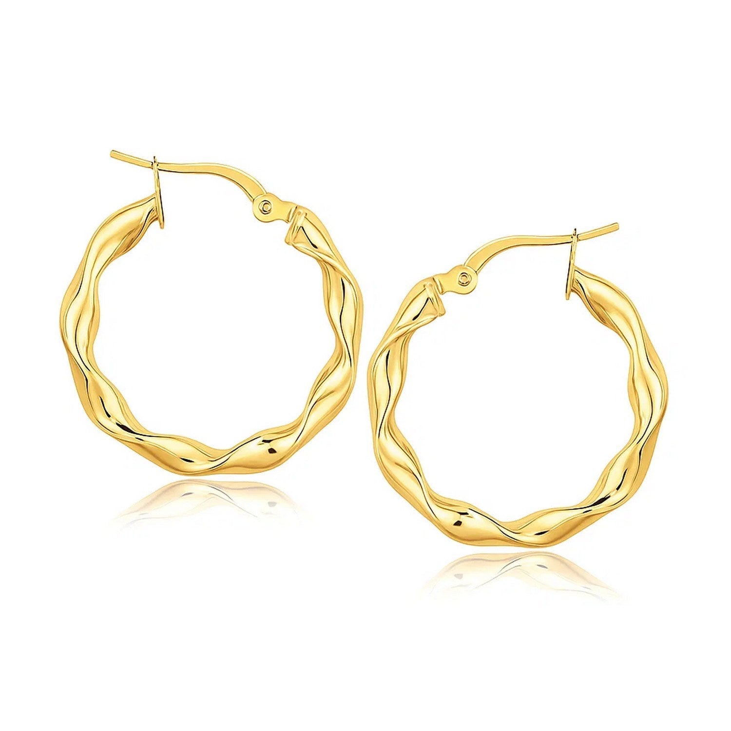 Twist Hoop Earrings in 14K Yellow Gold - 20mm