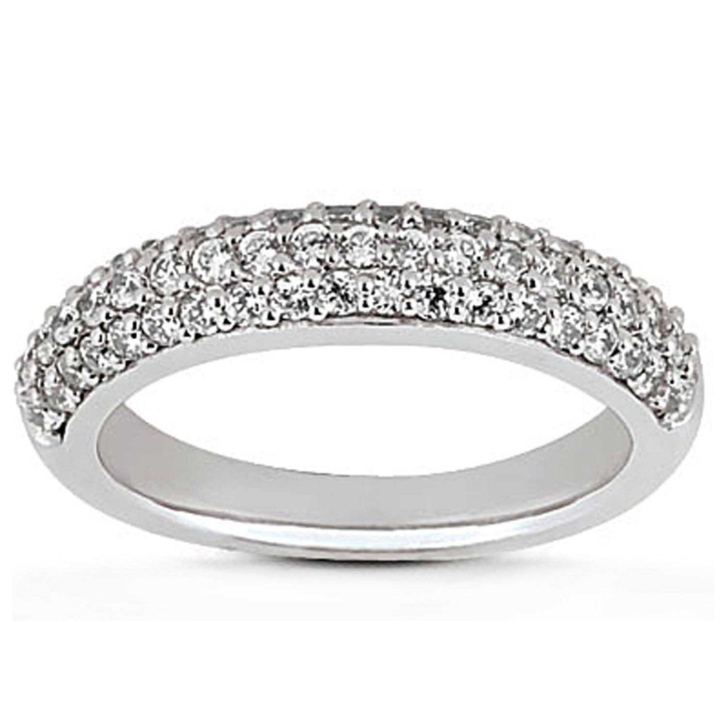 Micro-Pavé Diamond Wedding Band in 14K White Gold | 3.9 mm