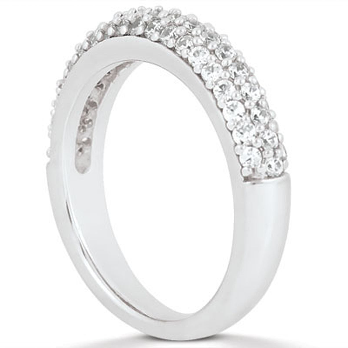 Micro-Pavé Diamond Wedding Band in 14K White Gold | 3.9 mm