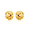 Ridge Texture Love Knot Stud Earrings in 14K Yellow Gold