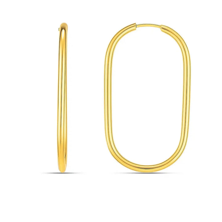 Large Endless Paperclip Hoop Earrings | 14K Gold  Hoop Earrings DEEVE