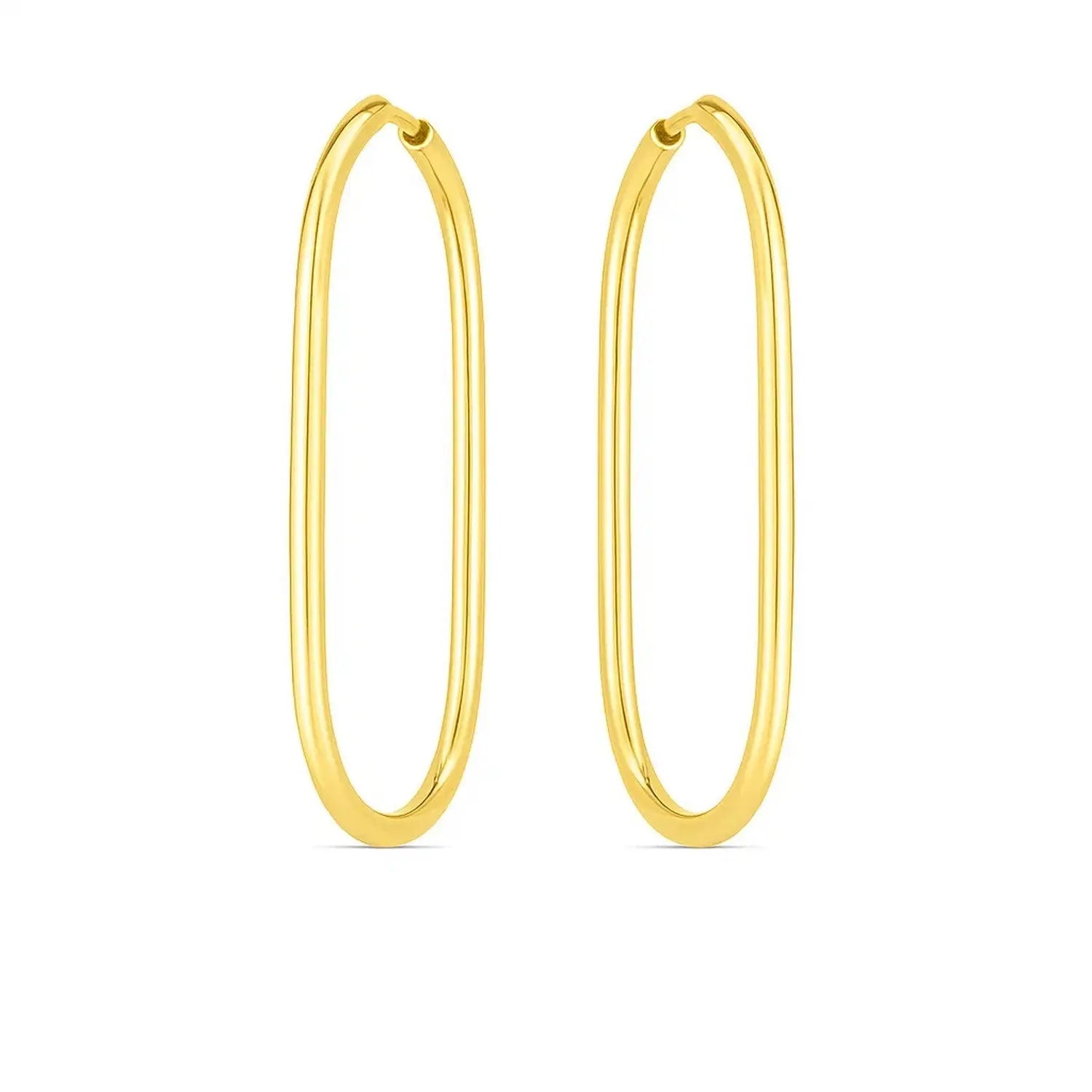 Large Endless Paperclip Hoop Earrings | 14K Gold  Hoop Earrings DEEVE