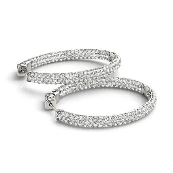 Diamond Hoop Double Sided Earrings | 14K Gold  Earrings DEEVE