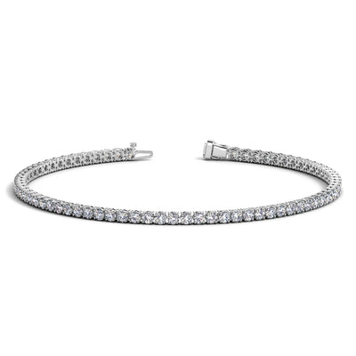 2 carat lab grown diamond tennis bracelet in 14K white gold, full view