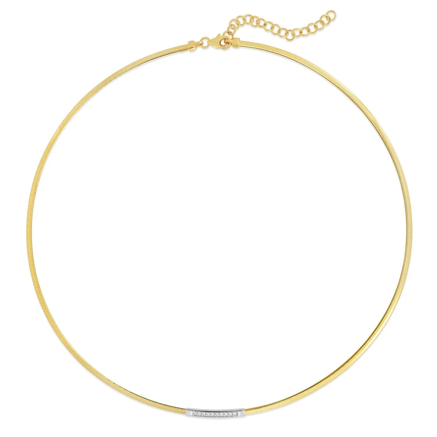 Omega Diamond Bar Necklace  Choker DEEVE