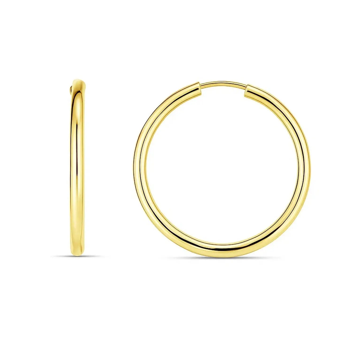 Endless Round Hoop Earrings | 14K Gold  Hoop Earrings DEEVE