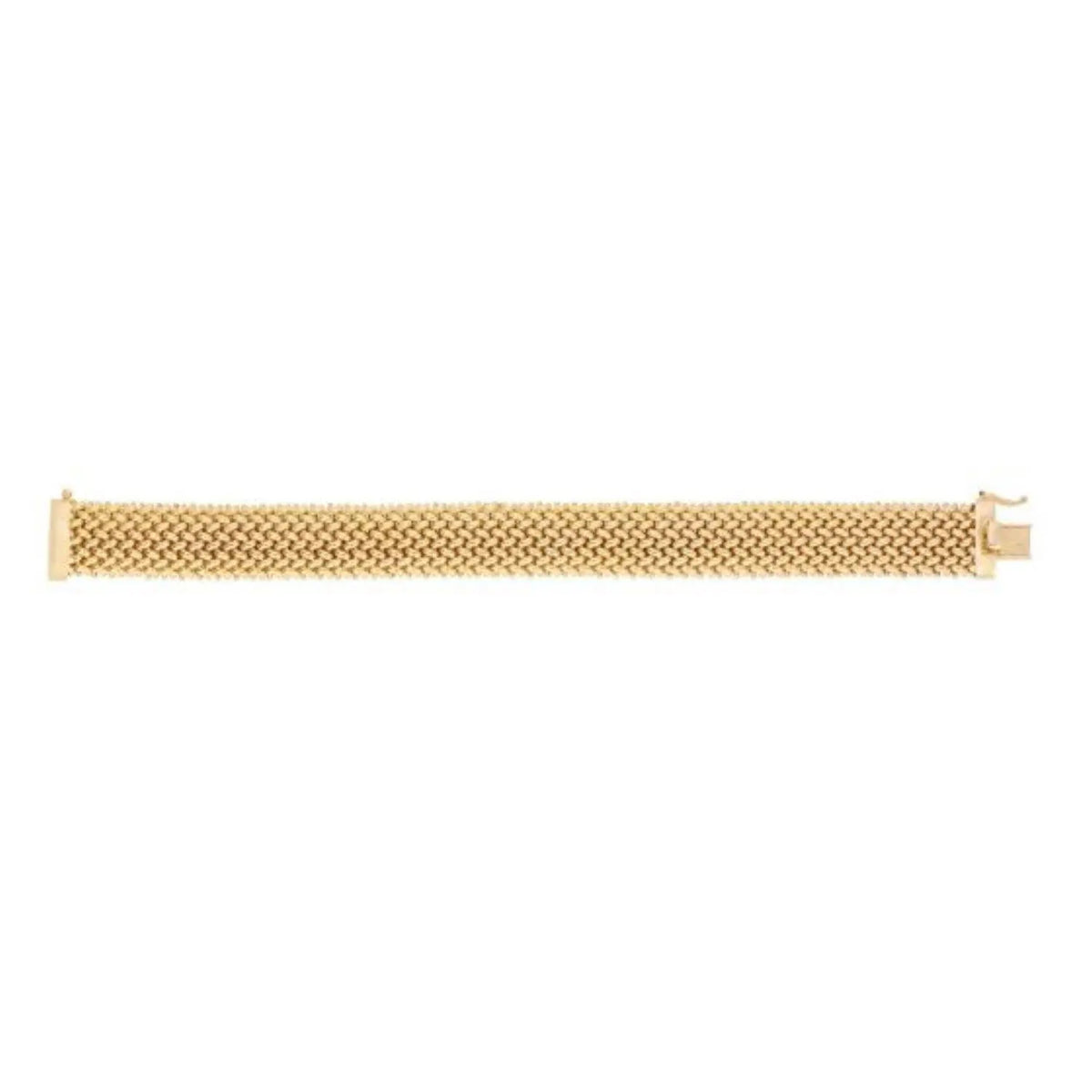 High Polish Thick Braided Bracelet in 14K Yellow Gold  Woven Bracelets DEEVE