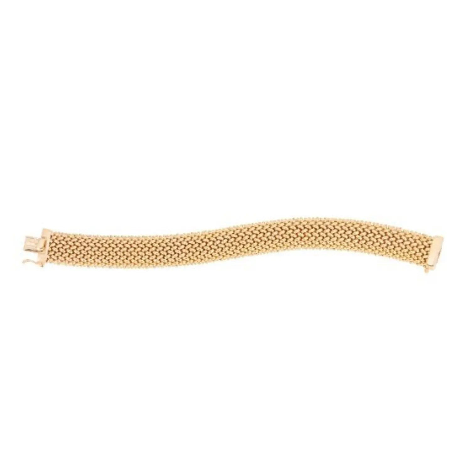 High Polish Thick Braided Bracelet in 14K Yellow Gold  Woven Bracelets DEEVE