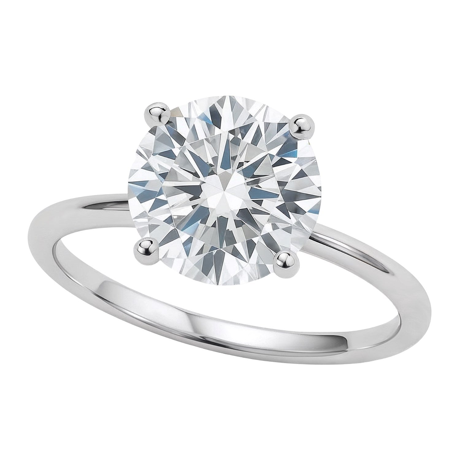 3ct Round Lab Grown Diamond Ring | 14K Gold | Canada