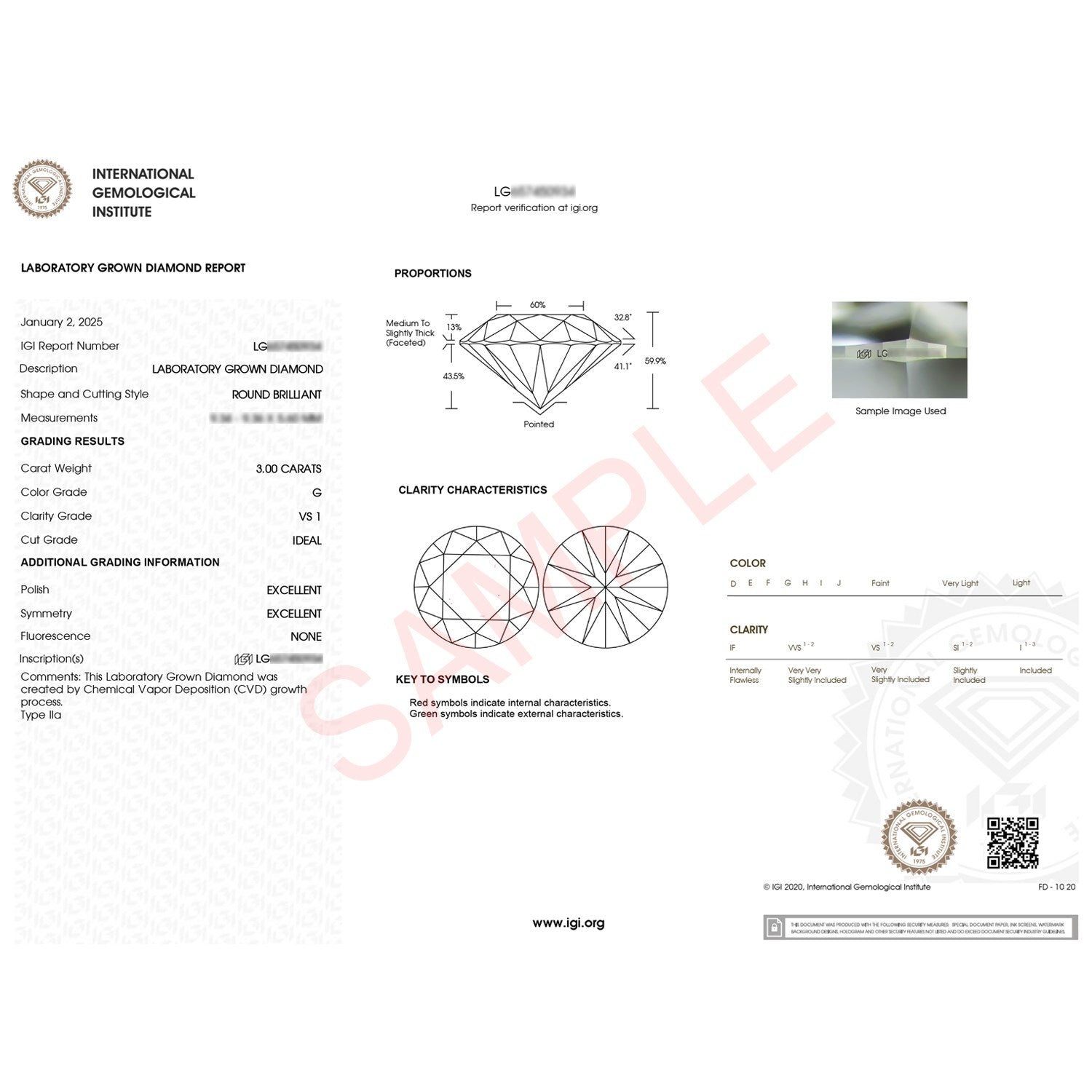 3ct Round Lab Grown Diamond Ring | 14K Gold | Canada