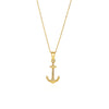Textured Anchor Pendant Necklace in 14K Yellow Gold