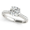 Round Cut Diamond Engagement Ring in 14K White Gold | Cathedral Setting | 1.63 cttw