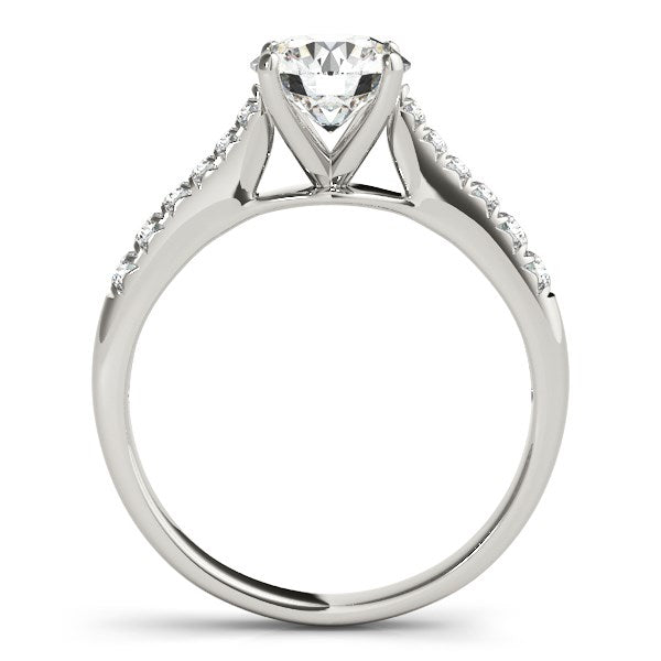 Round Cut Diamond Engagement Ring in 14K White Gold | Cathedral Setting | 1.63 cttw