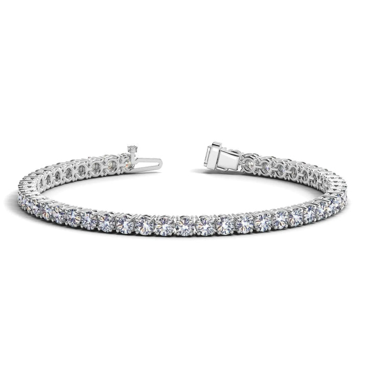 10 carat lab grown diamond tennis bracelet in 14K white gold, full view