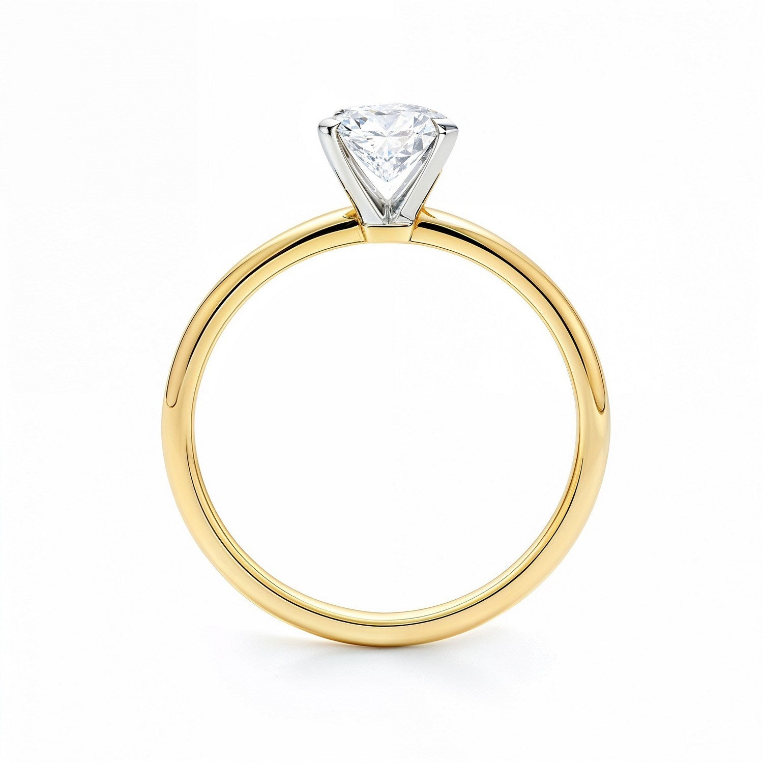 1 Carat Radiant Lab Grown Diamond Solitaire Ring in 14K Yellow Gold