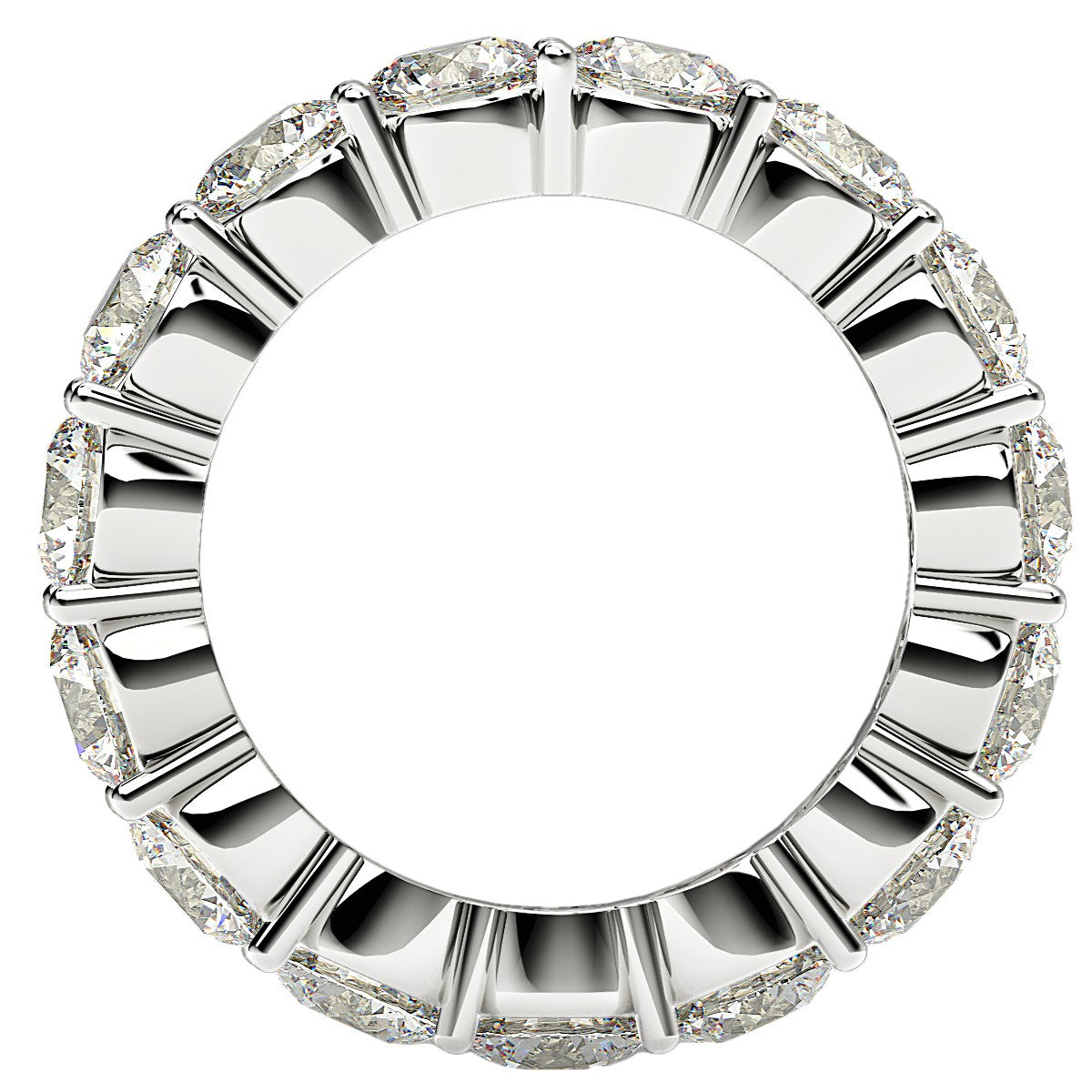5.00ct Round Cut Lab Grown Diamond Eternity Ring — Close-Up of Setting, DEEVE