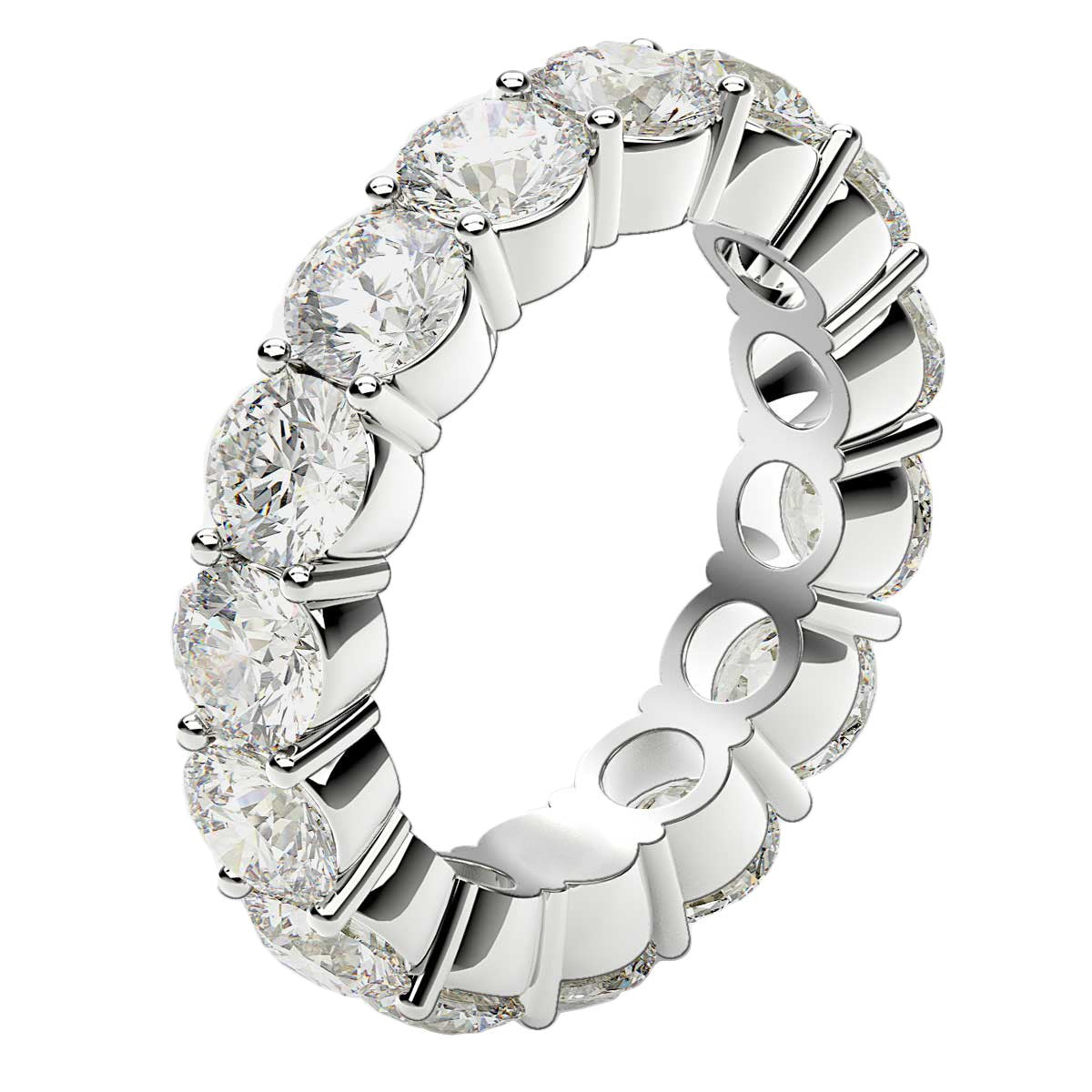 5.00ct Round Lab Grown Diamond Eternity Ring — Band Width Detail, DEEVE