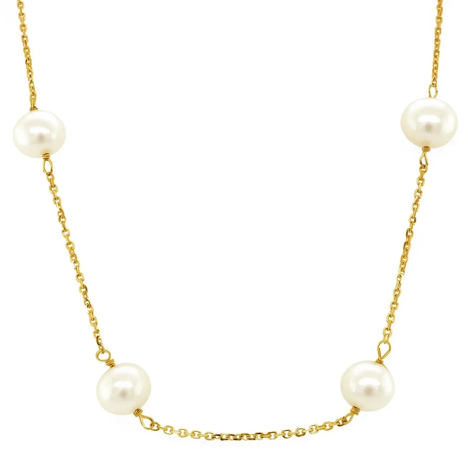 White Pearls Station Necklace  Choker DEEVE