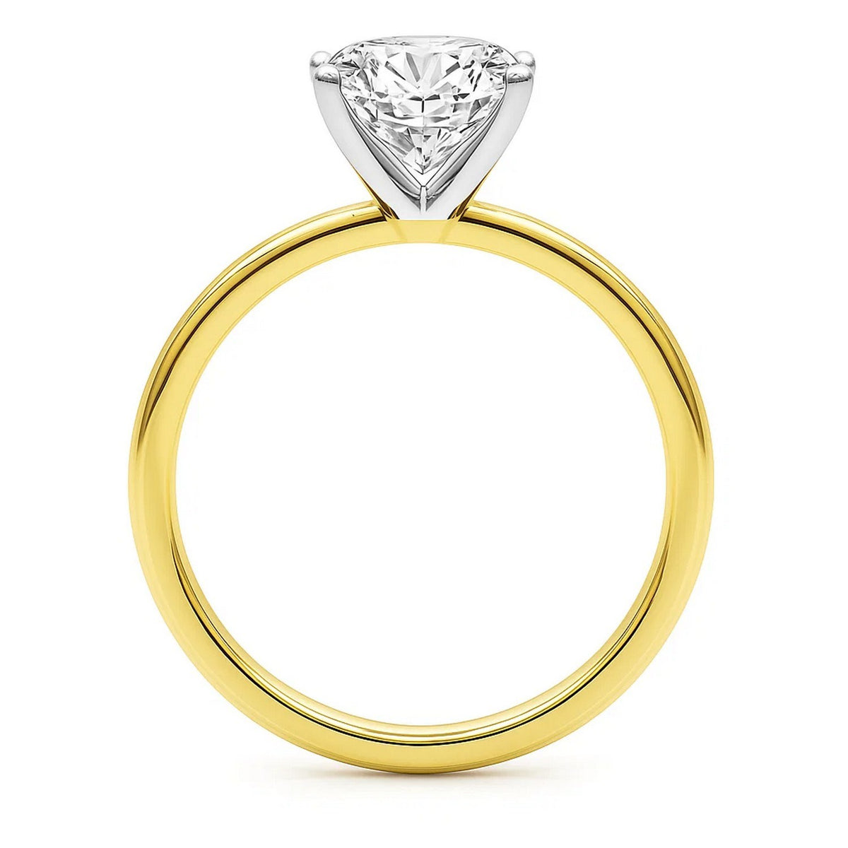 3ct Princess Lab Grown Diamond Ring, 14K Yellow Gold