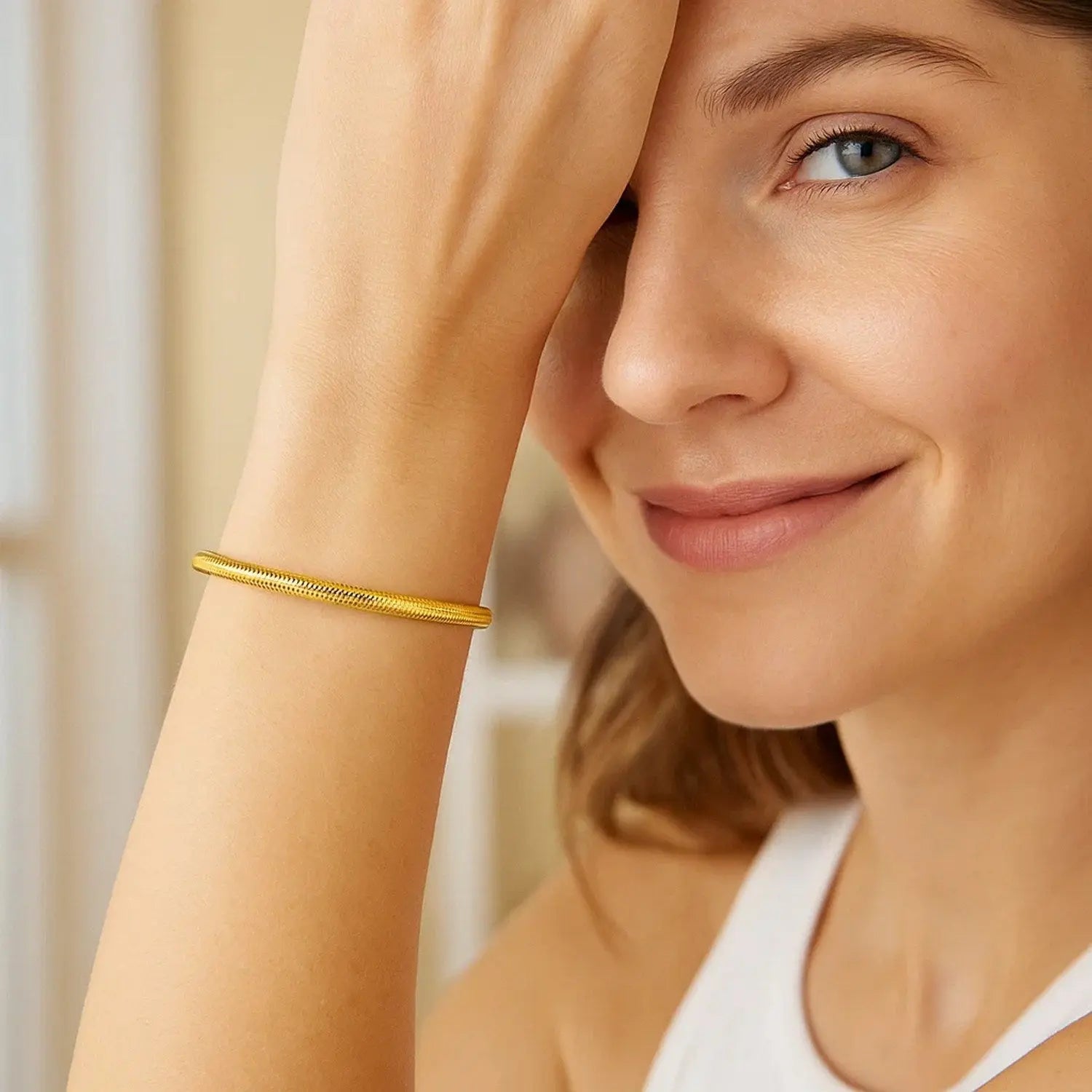 Small Stretch Mesh Bracelet in 14K Yellow Gold  Mesh Bracelets DEEVE
