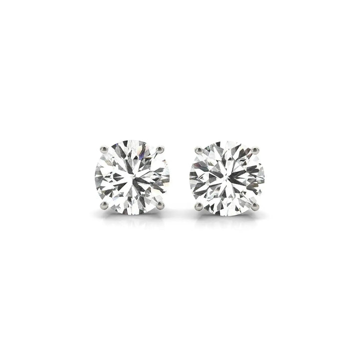 4.00 ct lab-grown diamond stud earrings in 14K white gold, IGI certified — DEEVE