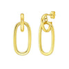 Polished Oval Linked Hoop Earrings | 14K Gold  Drop Earrings DEEVE