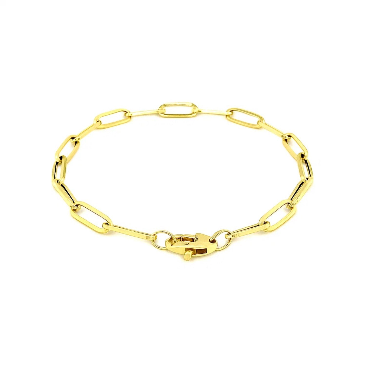 Paperclip Chain Bracelet in 14K Yellow Gold - 4.20mm