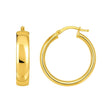 Wedding Band Hoop Earrings in 14K Yellow Gold | 25mm x 6mm