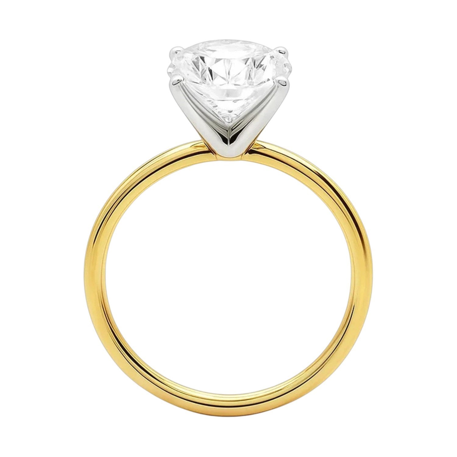 5 Carat Oval Lab Grown Diamond Solitaire Ring in 14K Yellow Gold