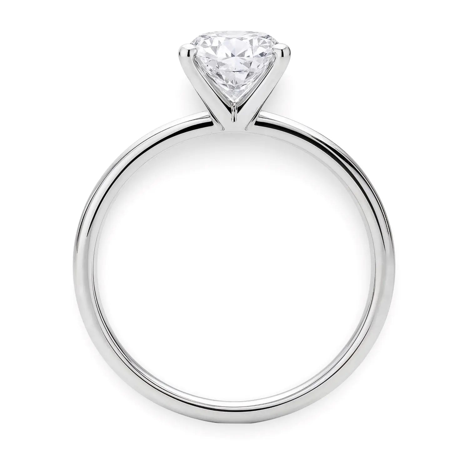 1.50ct Round Cut Lab Grown Diamond Ring in 14K White Gold | G-VS1  Rings DEEVE