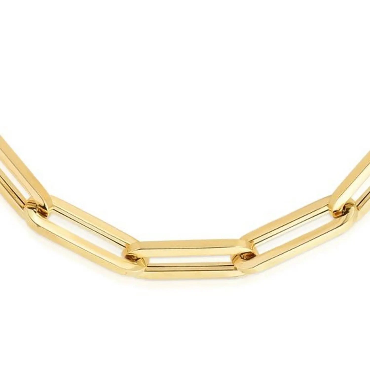 14K Yellow Gold Wide Paperclip Chain Bracelet  Chain Bracelets DEEVE